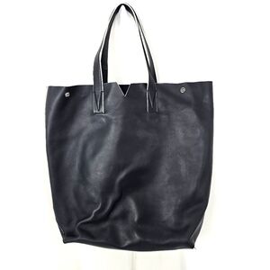Vince East West Signature Collection Large Black Leather Tote Bag